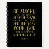 Wees sterk en moedig, Joshua 1:9 Notitieboek (Voorkant)