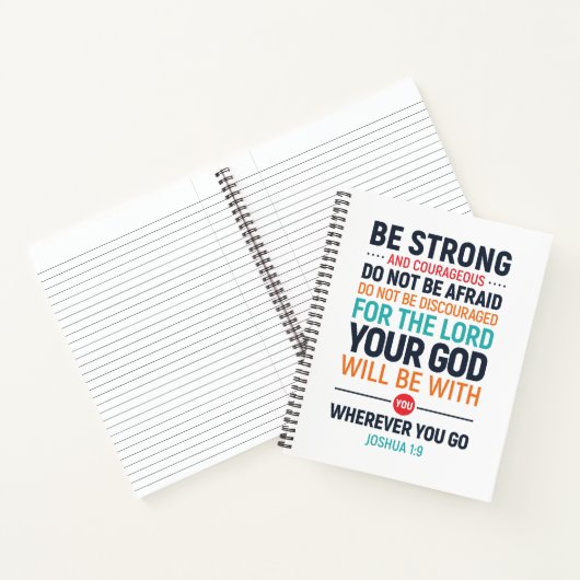Wees sterk en moedig, Joshua 1:9 Notitieboek (Binnen)