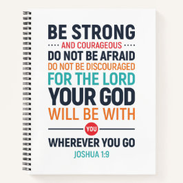 Wees sterk en moedig, Joshua 1:9 Notitieboek