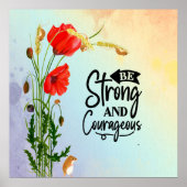 Wees sterk en moedig Joshua 1:9 Poster (Voorkant)