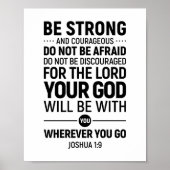 Wees sterk en moedig, Joshua 1:9 Poster (Voorkant)