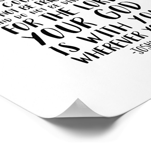 Wees sterk en moedig, Joshua 1:9 Poster (Hoek)