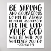 Wees sterk en moedig, Joshua 1:9 Poster (Voorkant)
