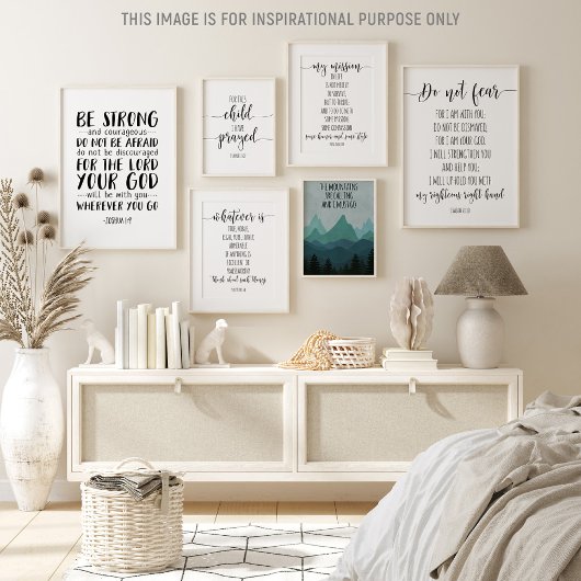 Wees sterk en moedig, Joshua 1:9 Poster