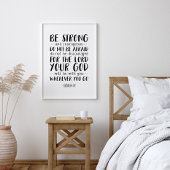 Wees sterk en moedig, Joshua 1:9 Poster