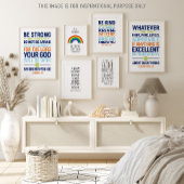 Wees sterk en moedig, Joshua 1:9 Poster