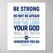 Wees sterk en moedig, Joshua 1:9 Poster (Voorkant)