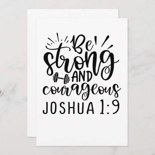 Wees sterk en moedig Joshua 1 9 Save The Date (Voorkant / Achterkant)