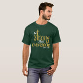 Wees sterk en moedig Joshua 1:9 T-shirt (Voorkant volledig)