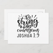Wees sterk en moedig Joshua 1 9 Uitnodiging Briefkaart (Voorkant / Achterkant)