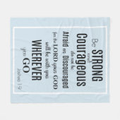 Wees sterk en moedig (Joshua) blauw/zwart Fleece Deken (Voorkant (Horizontaal))