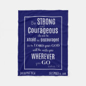 Wees sterk en moedig (Joshua) gepersonaliseerd Fleece Deken (Voorkant)