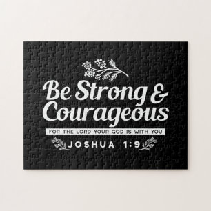 Wees Sterk en Moedig – Josua 1:9 Bijbelvers Legpuzzel
