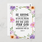Wees Sterk en Moedig, Jozua 1:9 Briefkaart (Voorkant / Achterkant)