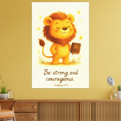 Wees sterk en moedig – Jozua 1:9 Canvas Afdruk (Insitu (Woonkamer))