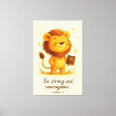 Wees sterk en moedig – Jozua 1:9 Canvas Afdruk (Voorkant)