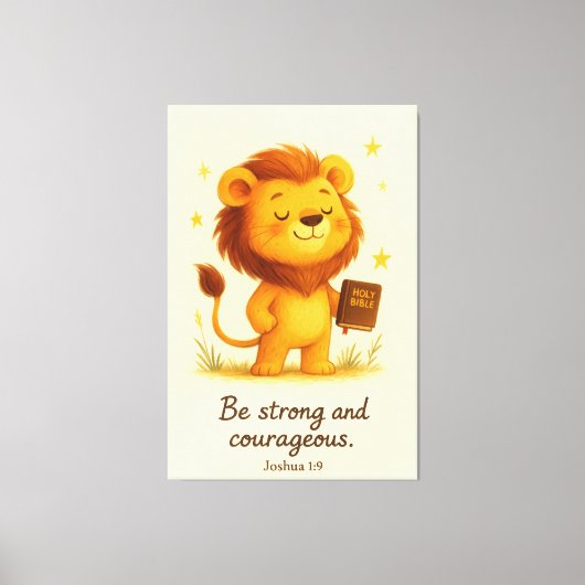 Wees sterk en moedig – Jozua 1:9 Canvas Afdruk (Voorkant)