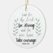 Wees sterk en moedig keramisch ornament (Links)