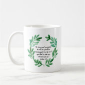 Wees sterk en moedig koffiemok (Links)