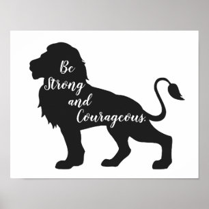 Wees sterk en moedig Lion-Poster Poster