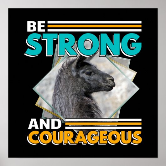 Wees sterk en moedig - Llama Poster (Voorkant)