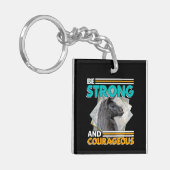 Wees sterk en moedig - Llama Sleutelhanger (Voorkant Links)