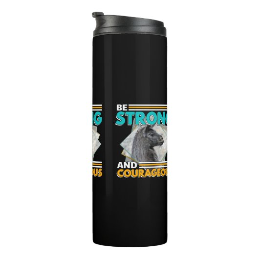 Wees sterk en moedig - Llama Thermosbeker (Geroteerd rechts)