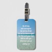Wees sterk en moedig mooi Christelijk strand Bagagelabel (Voorkant (verticaal))