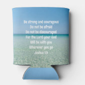 Wees sterk en moedig mooi Christelijk strand Blikjeskoeler (Achterkant)