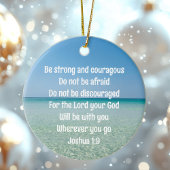 Wees sterk en moedig mooi Christelijk strand Keramisch Ornament