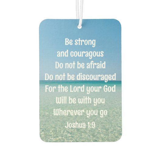 Wees sterk en moedig mooi Christelijk strand Luchtverfrisser (Achterkant)