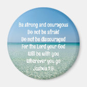 Wees sterk en moedig mooi Christelijk strand Magneet (Voorkant)