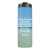 Wees sterk en moedig mooi Christelijk strand Thermosbeker (Voorkant)