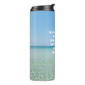 Wees sterk en moedig mooi Christelijk strand Thermosbeker (Gedraaid links)