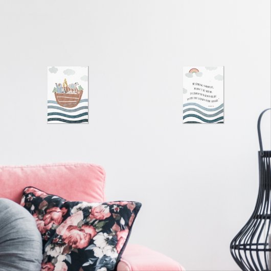 Wees sterk en moedig Noahs ark set van 2 poster (Woonkamer)