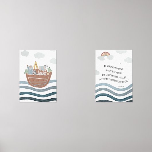 Wees sterk en moedig Noahs ark set van 2 poster (Voorkant)