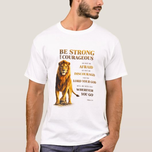 Wees sterk en moedig t-shirt (Voorkant)