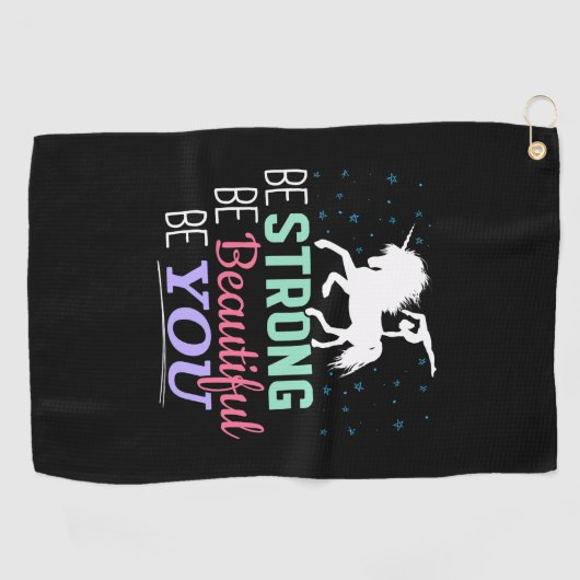 Wees sterk en mooi - Gymnastiek Eenhoorn Golfhanddoek (Horizontaal)