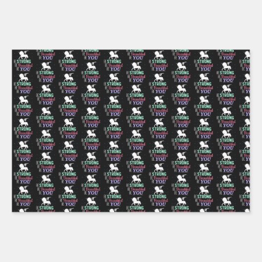 Wees sterk en mooi - Gymnastiek Eenhoorn Inpakpapier Vel (Voorkant 2)