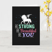 Wees sterk en mooi - Gymnastiek Eenhoorn Kaart (Gele Bloem)