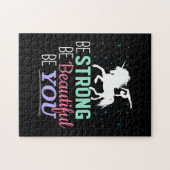 Wees sterk en mooi - Gymnastiek Eenhoorn Legpuzzel (Horizontaal)