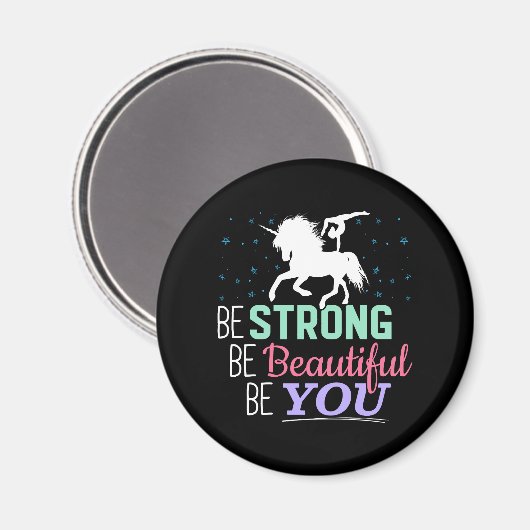 Wees sterk en mooi - Gymnastiek Eenhoorn Magneet (Voorkant / Achterkant)
