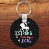 Wees sterk en mooi - Gymnastiek Eenhoorn Sleutelhanger (Voorkant)