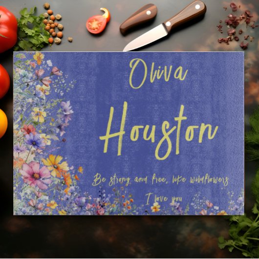 Wees sterk en vrij, net als wilde bloemen | wilde  snijplank