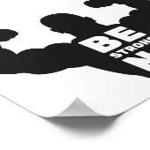 Wees sterk, geen excuus | Bodybuilder Gym Motivati Poster (Hoek)