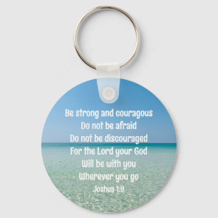 Wees sterk Inspirerend Bible Verse Beach Sleutelhanger