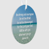 Wees sterk Inspirerend Bijbelvers Kerstmis Ornament (voorkant)