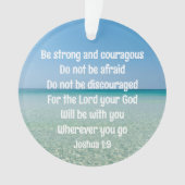 Wees sterk Inspirerend Bijbelvers Kerstmis Ornament (voorkant)
