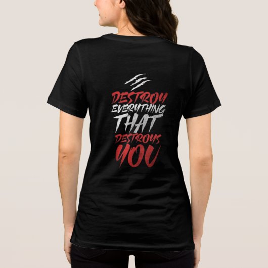 Wees sterk inspirerend zwart motivatie quote Tri-Blend shirt (Achterkant)