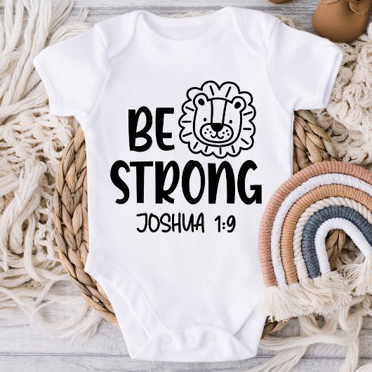 Wees sterk Joshua 1:9 Christelijk Baby Shirt